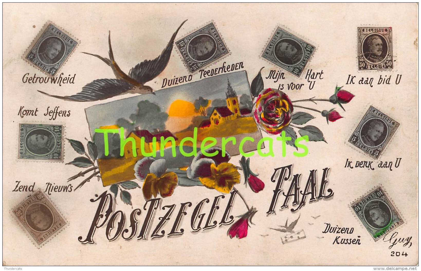 CPA  LANGAGE DES TIMBRES BRIEFMARKEN STAMPS POSTZEGELS SOUVENIR BELGIQUE BELGE - Briefmarken (Abbildungen)