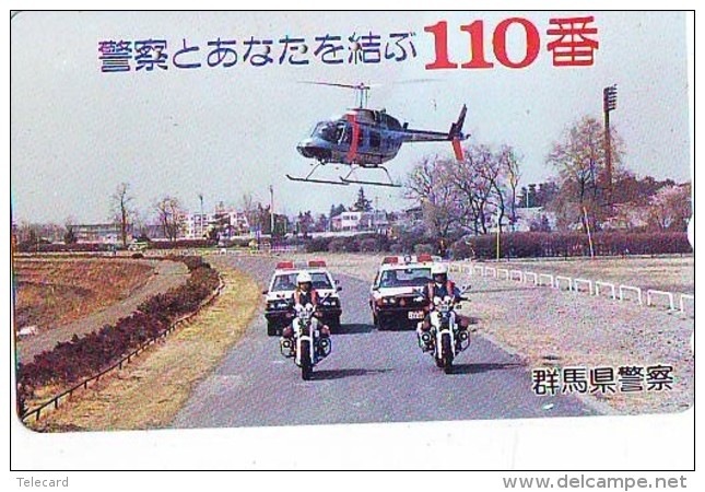 Télécarte Japon Hélicoptère (608) HELICOPTER - CHOPPER - Hubschrauber - HELICÓPTERO - Elicottero - Avion  110-163839 - Avions