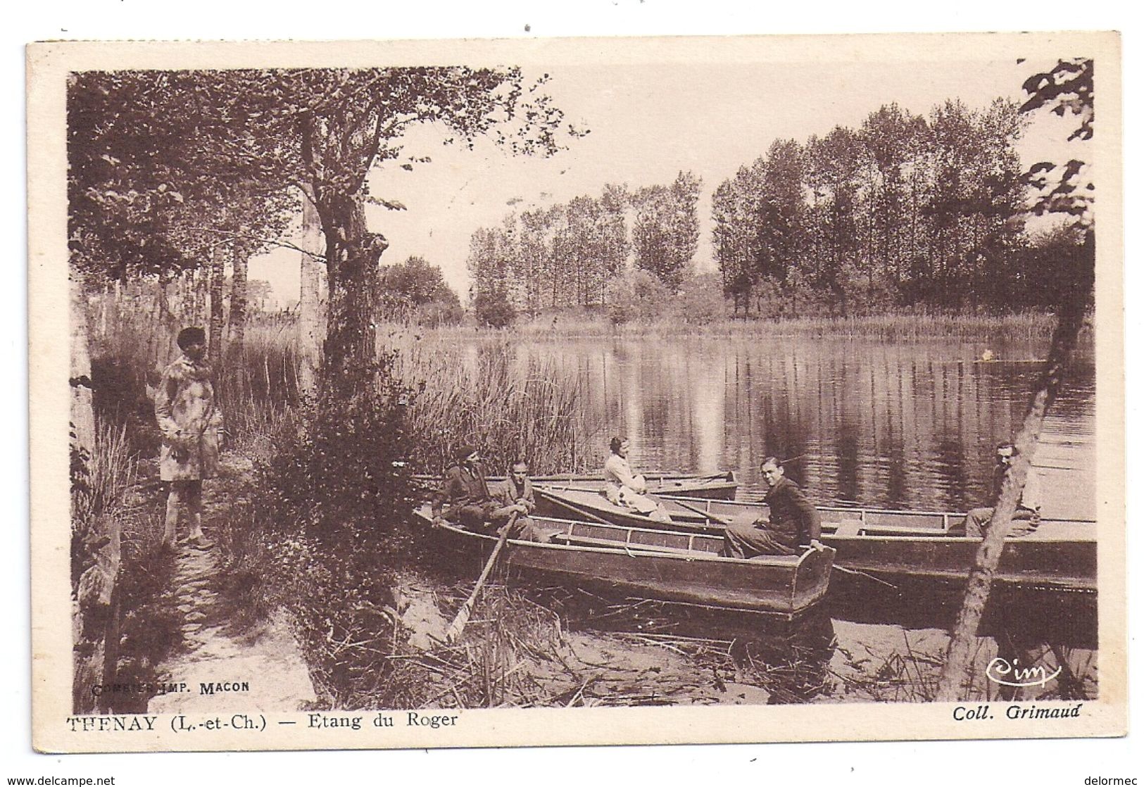 CPSM Thenay 41 Loir Et Cher Etang De Roger Hommes Femmes Barques De Pêche éditeur Grimaud - Autres & Non Classés