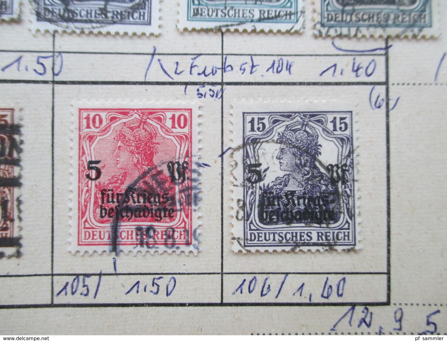 DR altes Auswahlheft ab Reichsadler ca. 1880 - 1920. o/*/** Tolle Stücke! Fundgrube!! z.B. Nr. 89y o mit 110€ kW