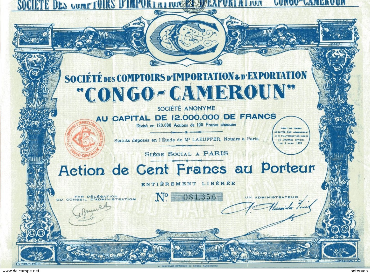 "CONGO-CAMERON" - Comptoirs D'Importation & D'Exportation - Afrique