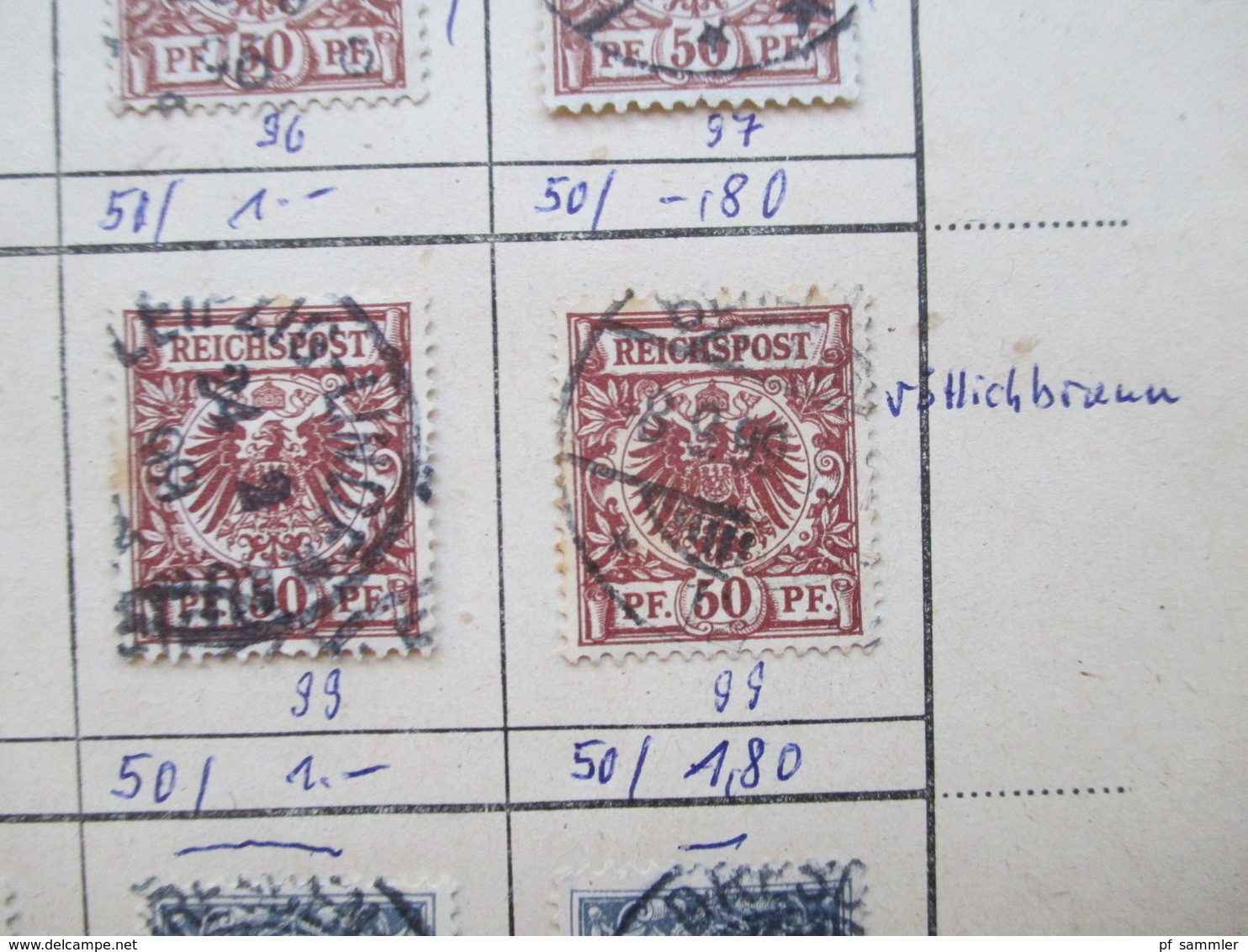 DR altes Auswahlheft ab Reichsadler ca. 1875 - 1918. gestempelt! Farben / Zwischenstege / schöne Stempel! Senkr. Paare