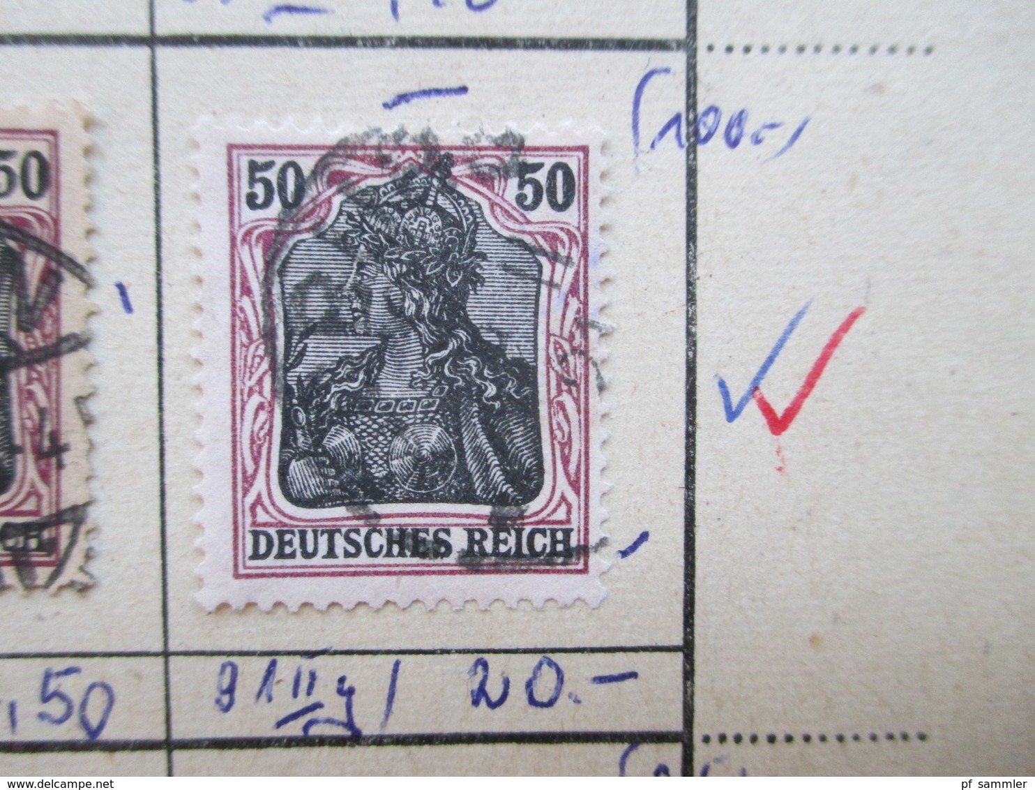 DR altes Auswahlheft ab Reichsadler ca. 1875 - 1918. gestempelt! Farben / Zwischenstege / schöne Stempel! Senkr. Paare