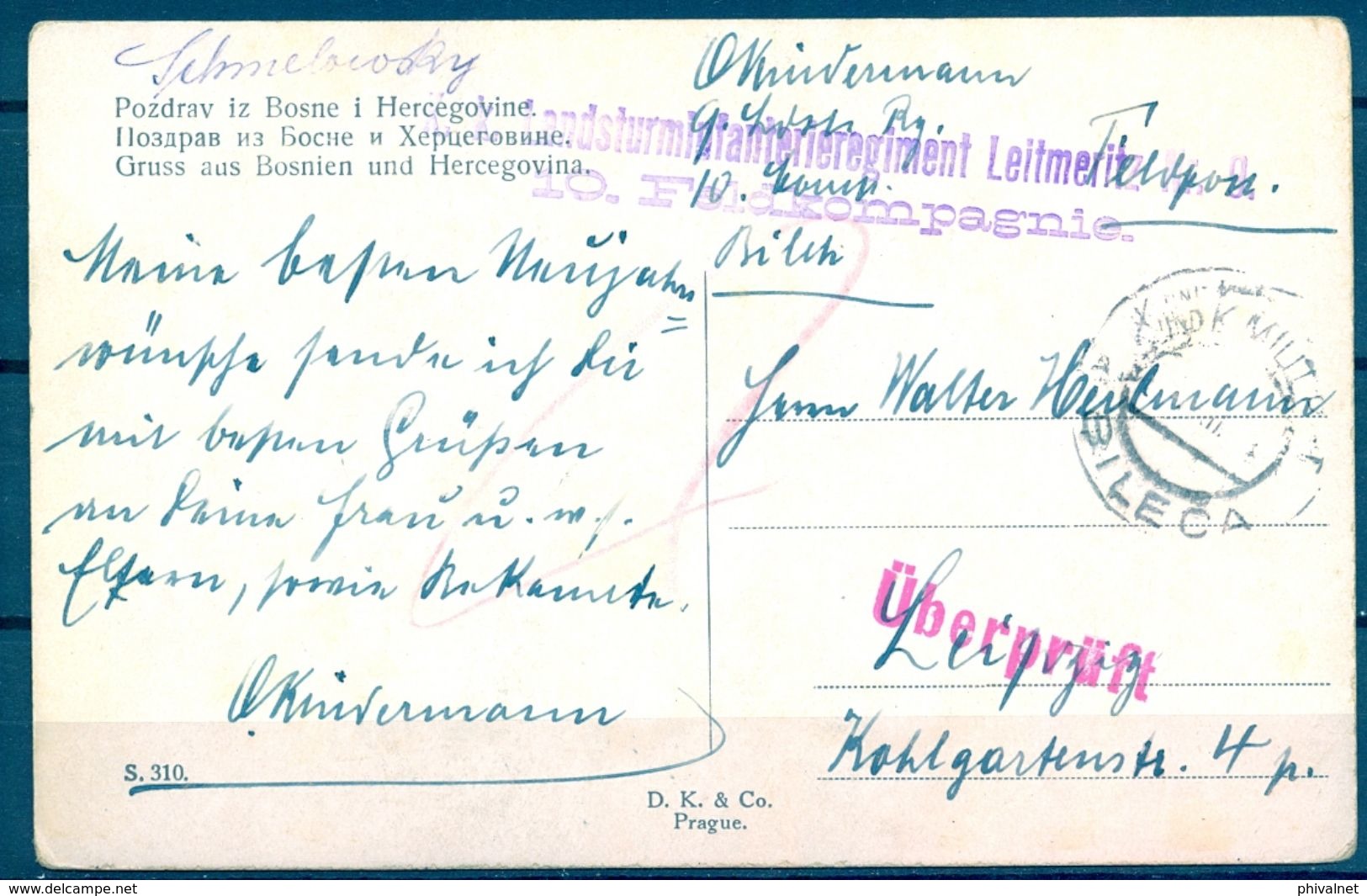 BOSNIA HERZEGOVINA , 1916 , TARJETA POSTAL CIRCULADA , " GRÜSS AUS BOSNIEN UND HERCEGOVIA " , CENSURA - Bosnia Y Herzegovina