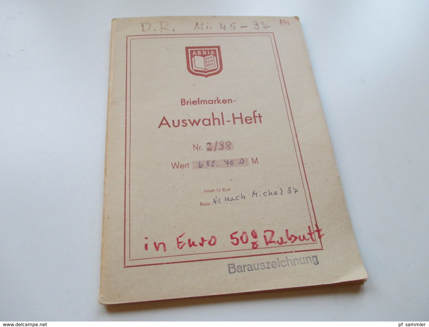 DR Altes Auswahlheft Ab Krone / Adler - 1915 Gestempelt. Farben / Saubere Stempel / Senkr. Paare / 89 / 91 Iy Usw... - Collections (en Albums)