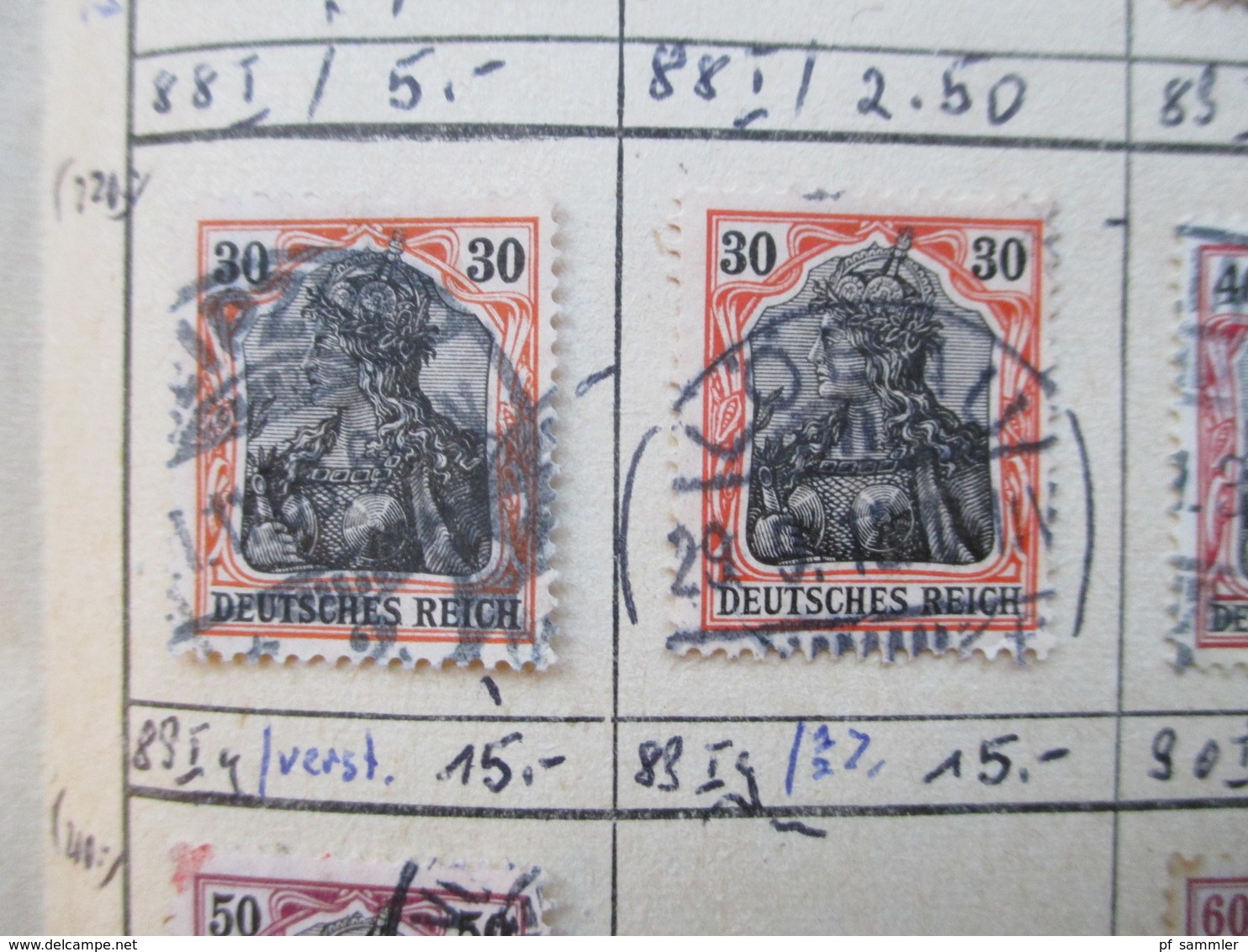 DR altes Auswahlheft ab Krone / Adler - 1915 gestempelt. Farben / saubere Stempel / senkr. Paare / 89 / 91 Iy usw...