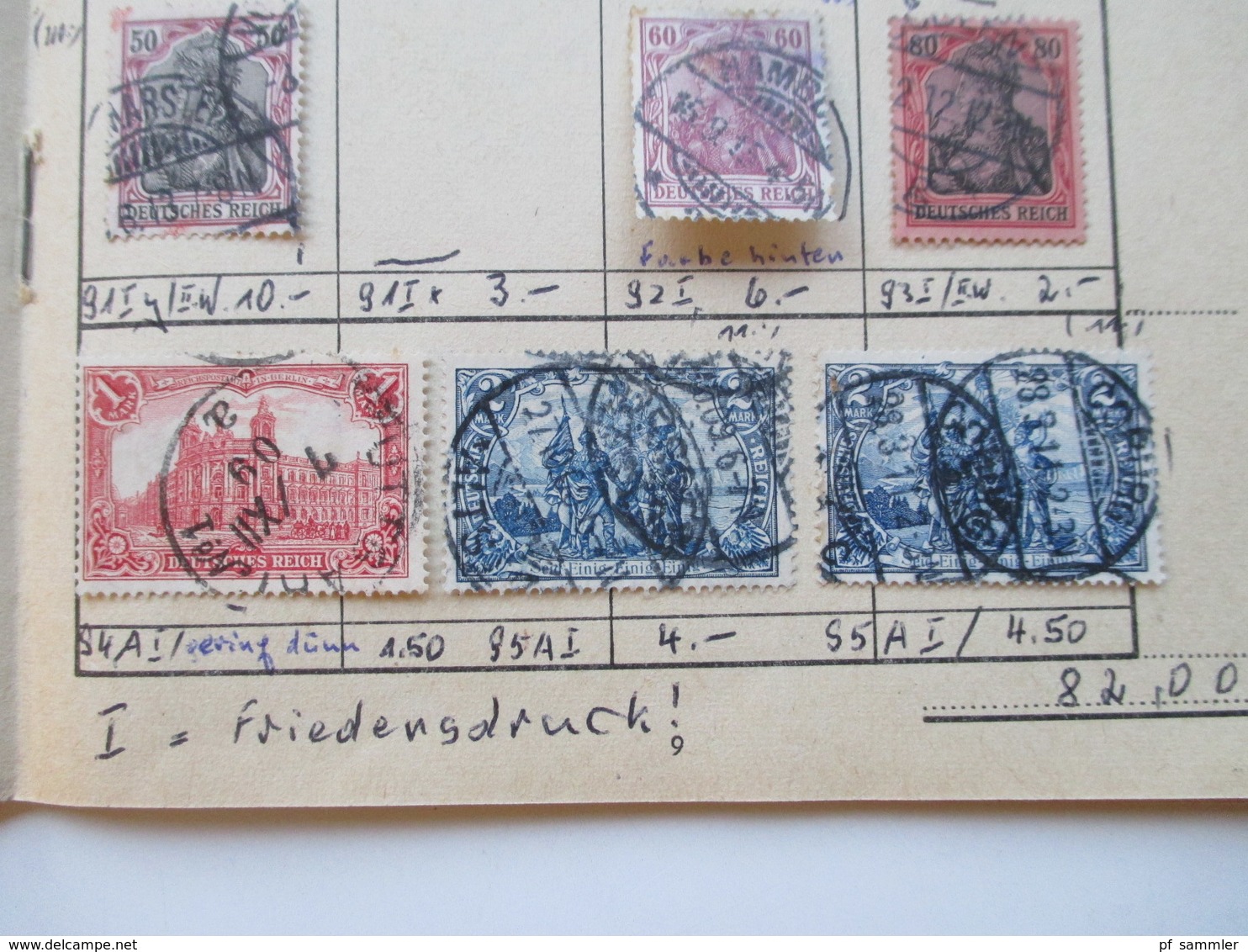 DR altes Auswahlheft ab Krone / Adler - 1915 gestempelt. Farben / saubere Stempel / senkr. Paare / 89 / 91 Iy usw...