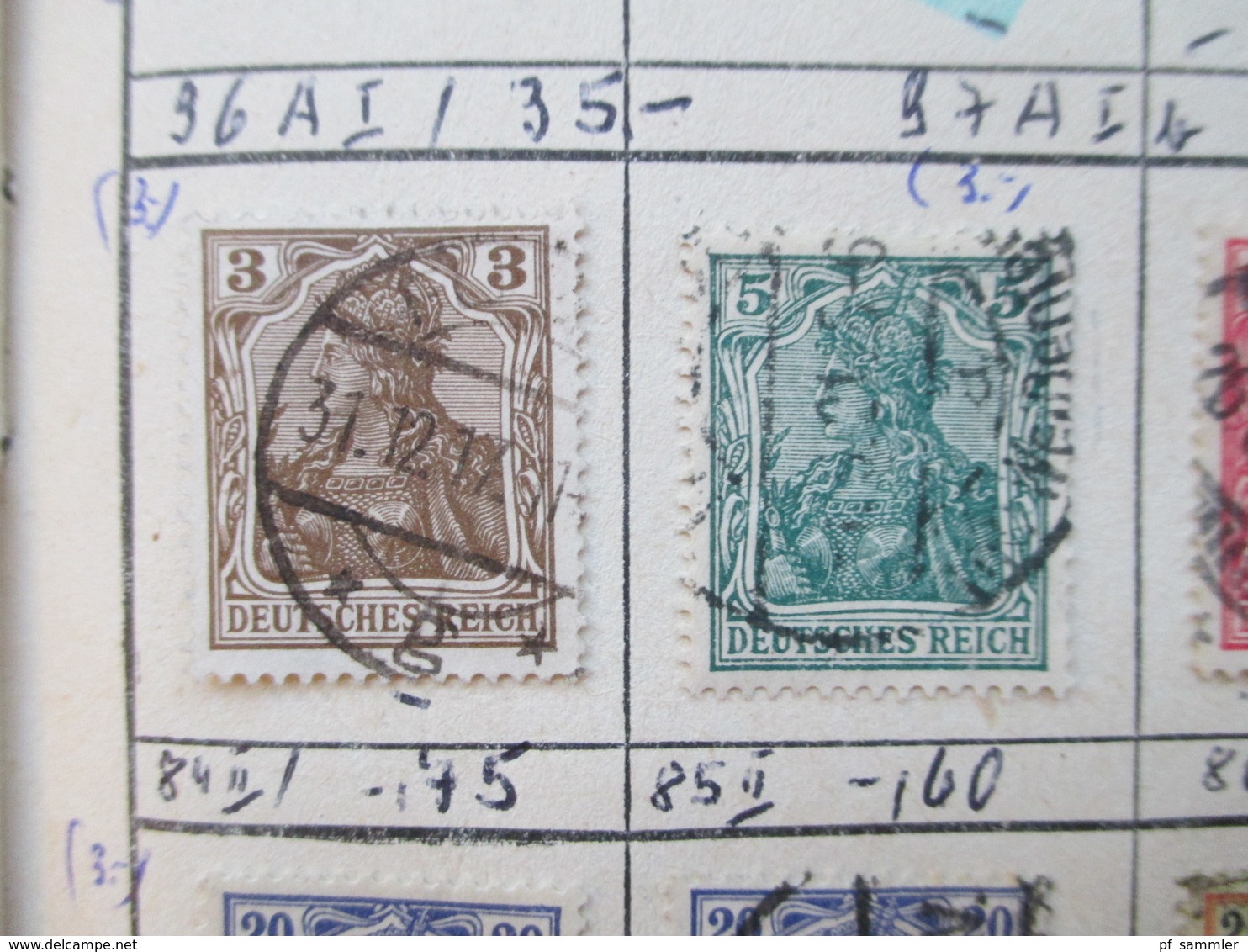 DR altes Auswahlheft ab Krone / Adler - 1915 gestempelt. Farben / saubere Stempel / senkr. Paare / 89 / 91 Iy usw...