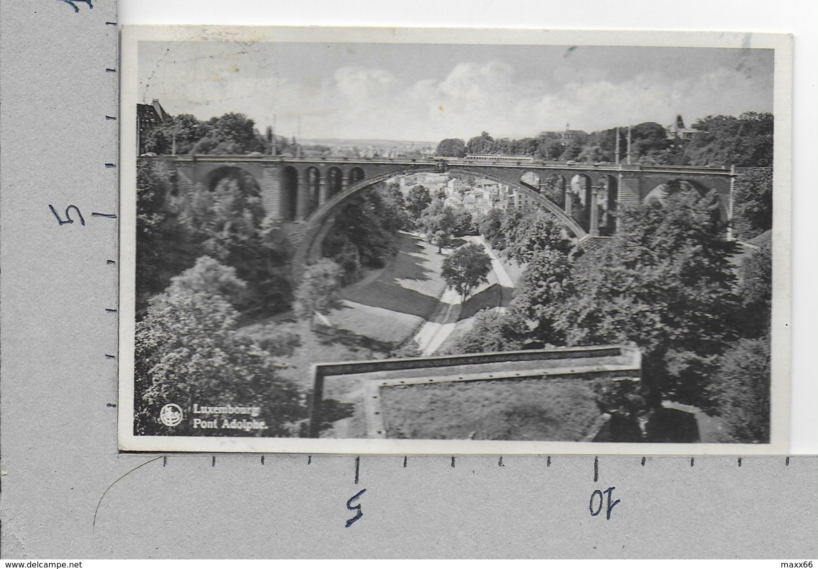 CARTOLINA VG LUSSEMBURGO - LUXEMBOURG - Pont Adolphe - 9 X 14 - ANN. 1951 - Lussemburgo - Città