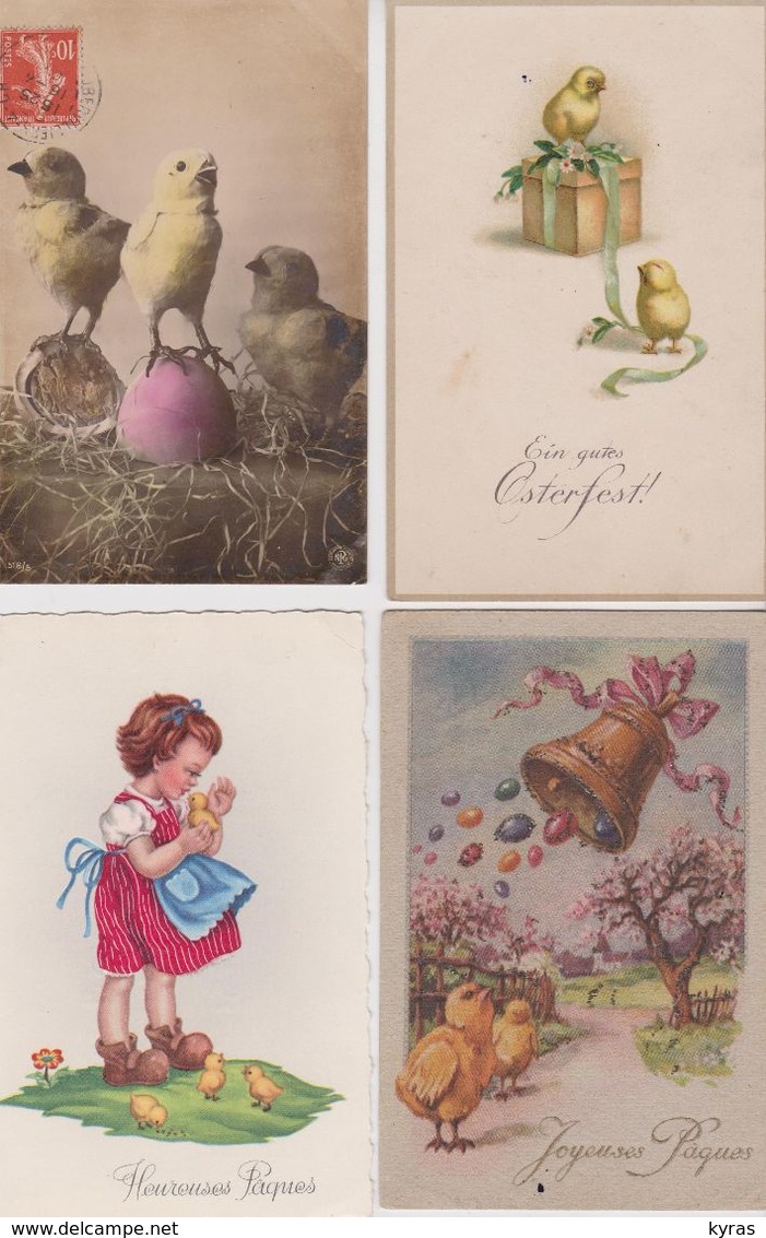 Lot 10 Cpa JOYEUSES PAQUES . Poussins Et Oeufs - Easter