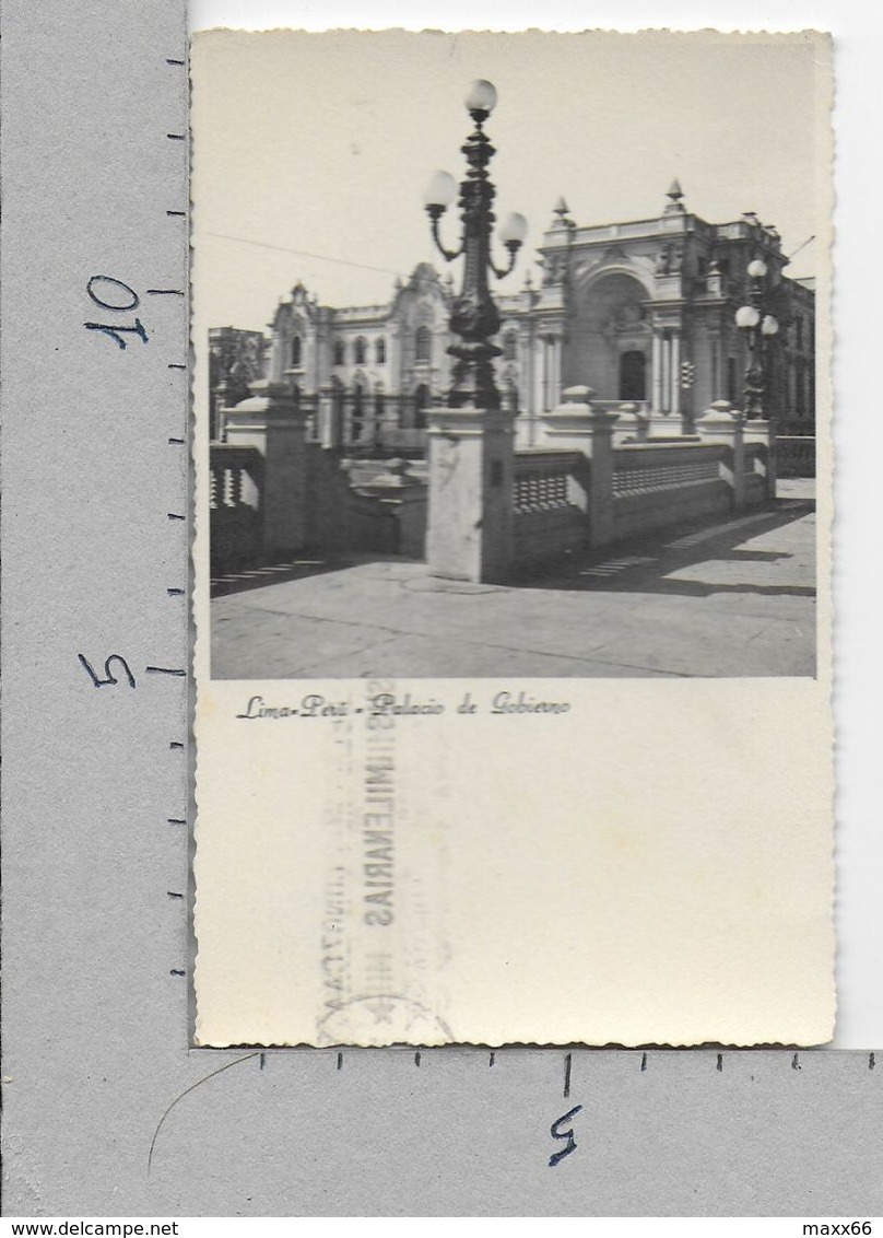 CARTOLINA VG PERU - LIMA - Palacio De Gobierno - Udo Schack - 9 X 14 - ANN. 1958 MECCANICA ROSSA GRAND HOTEL BOLIVAR - Perù