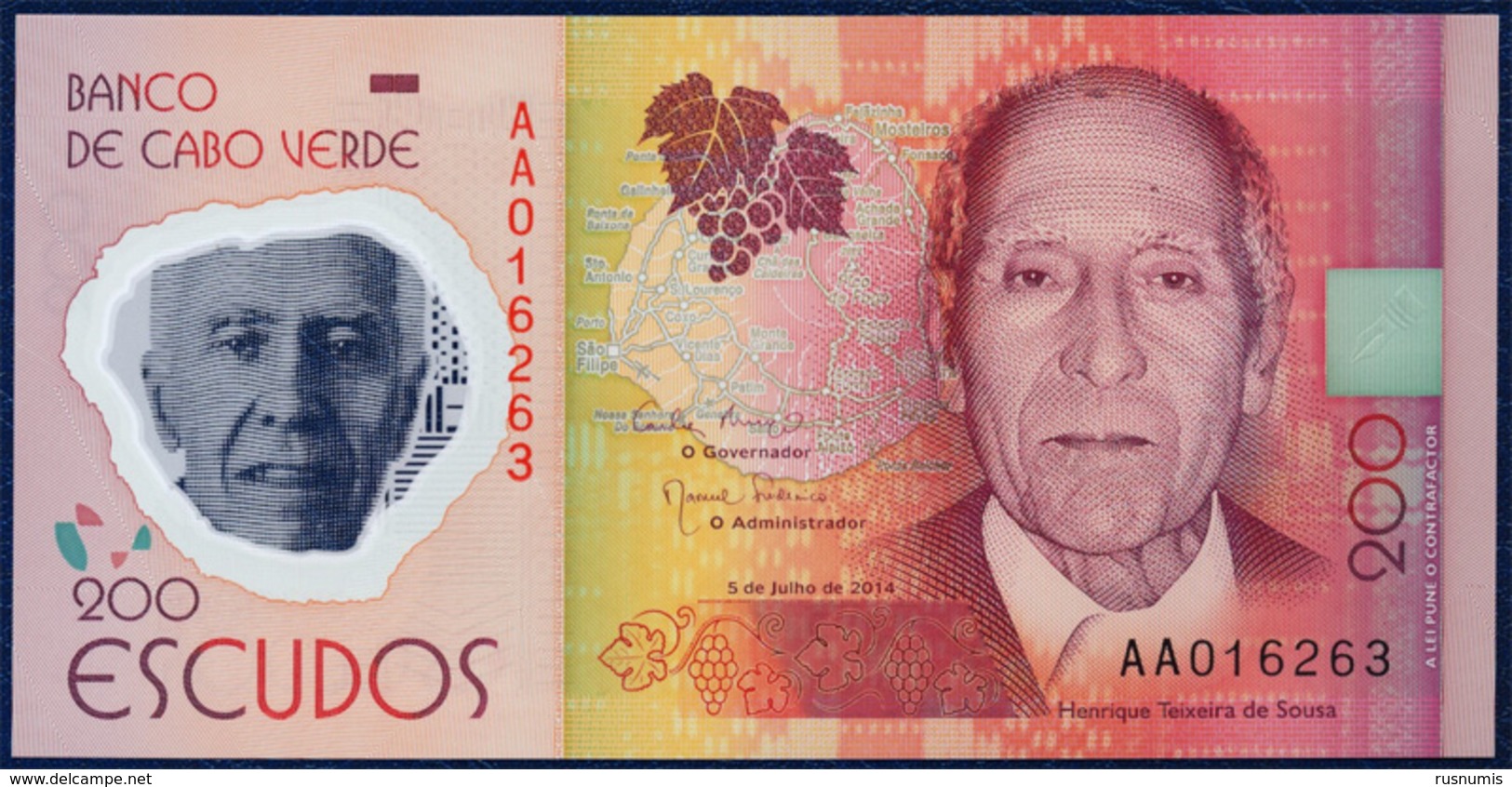 CAPE VERDE CABO VERDE 200 ESCUDOS P-71 POLYMER VOLCANO 2014 UNC - Cape Verde