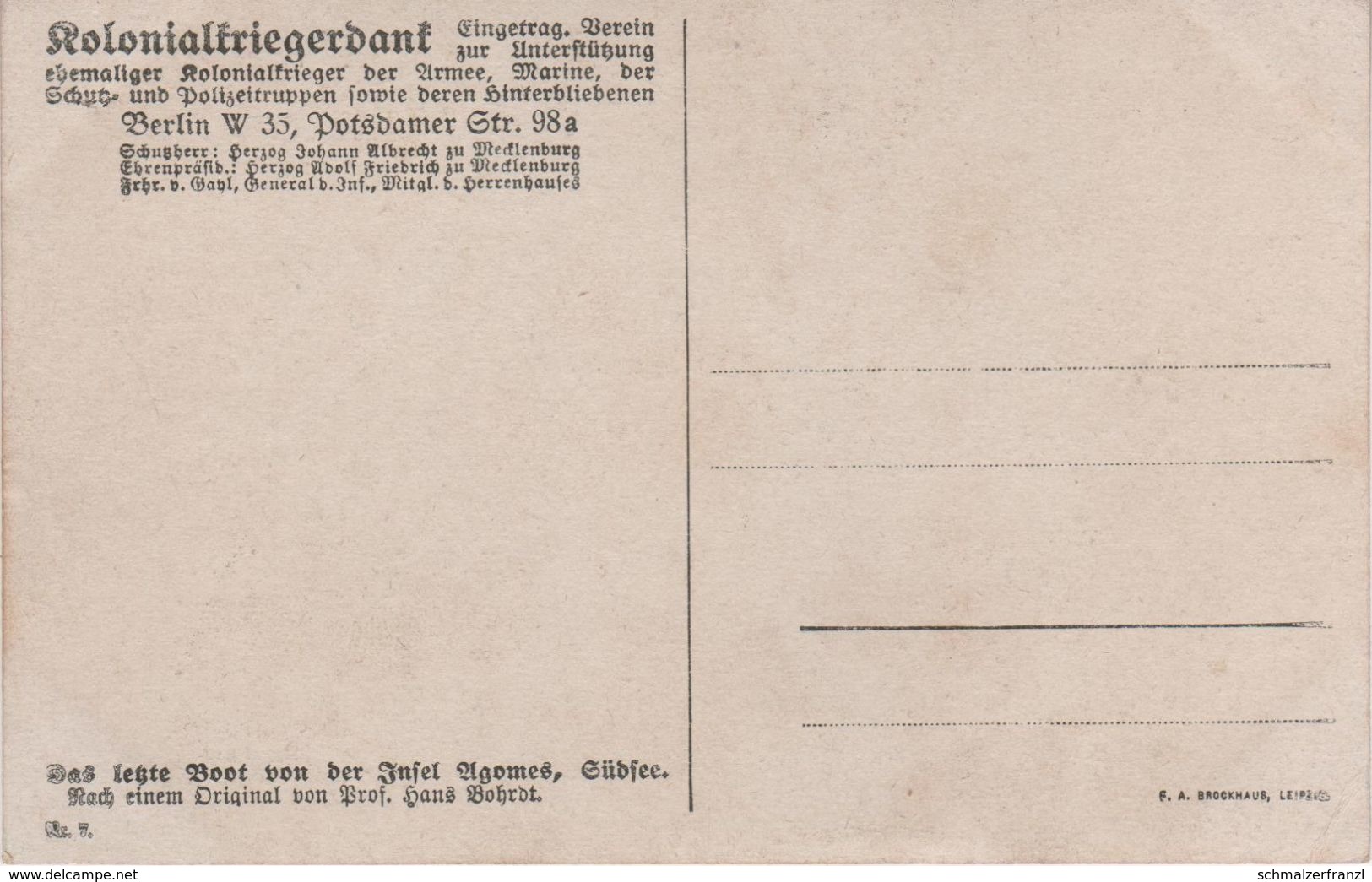 Litho AK Kolonialkriegerdank Agomes Eremiteninseln Bismarck Archipel Südsee Kolonie Schutzgebiet Deutsch Papua Neuguinea - Micronésie