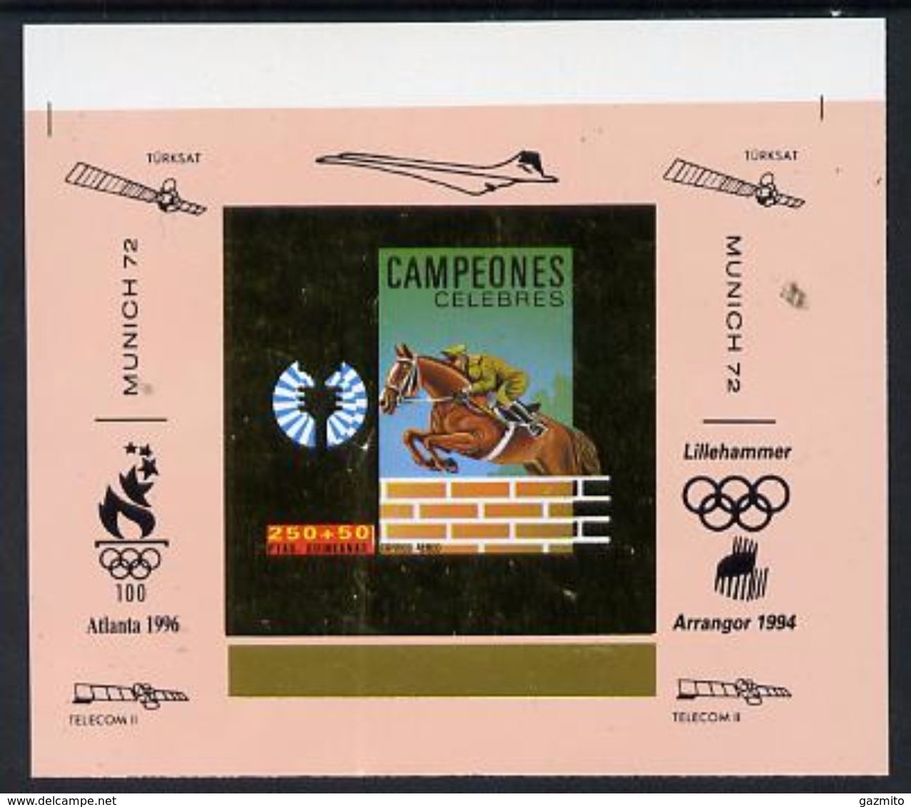 Guinea Equat. 1994, Olympic Games In Munich VII, Overp. Atlanta 96, Lillehammer 94, Horse Race, Concorde, Gold In Deluxe - Ete 1996: Atlanta