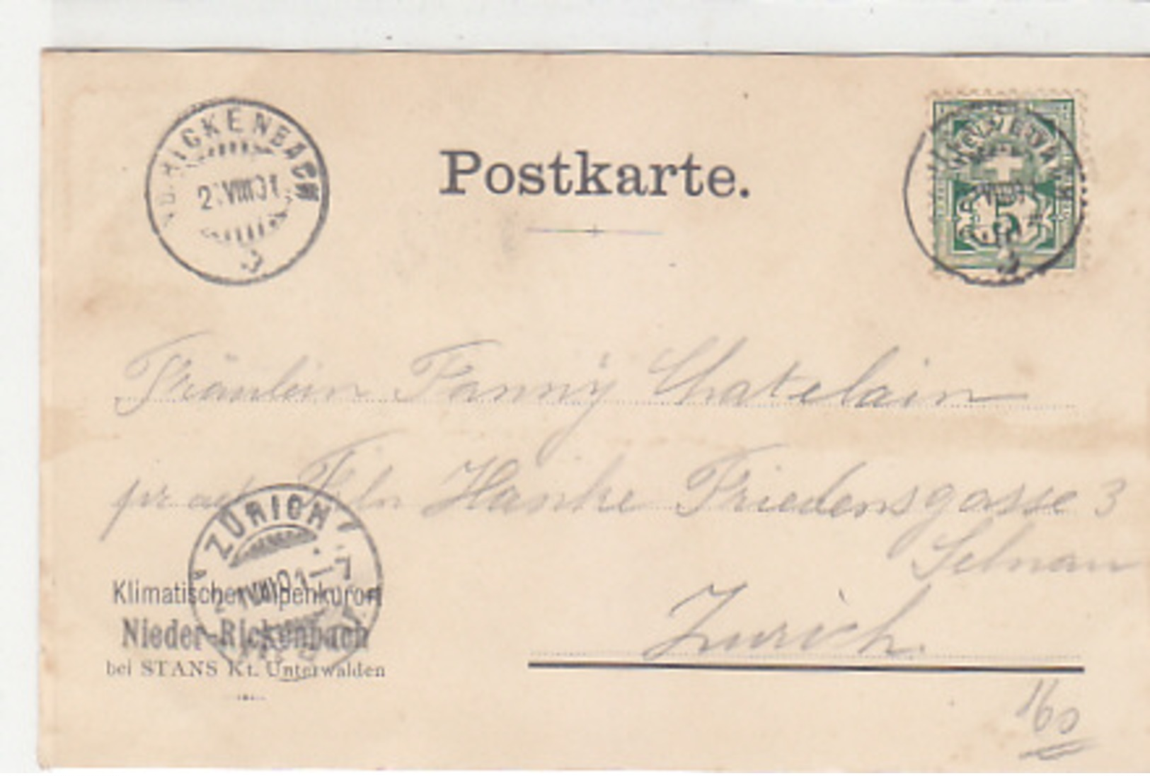 Niederrickenbach - Vorläufer-Litho - 1901   (P-104-61004) - Other & Unclassified