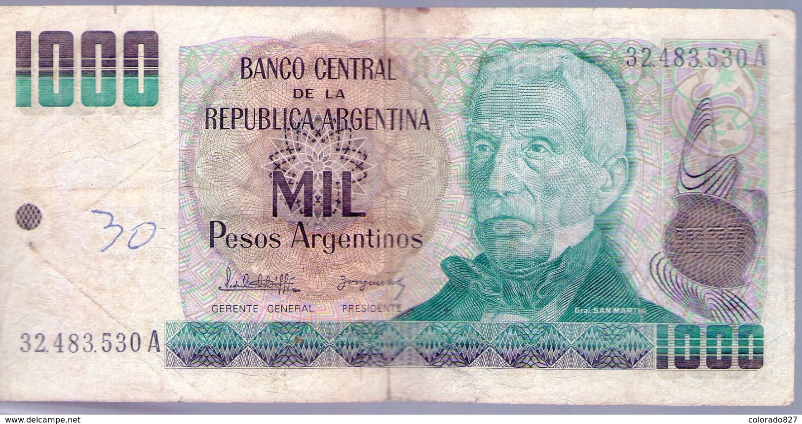 ARGENTINA - BILLETE DE 1000 PESOS ARGENTINOS  (#530) - Argentina