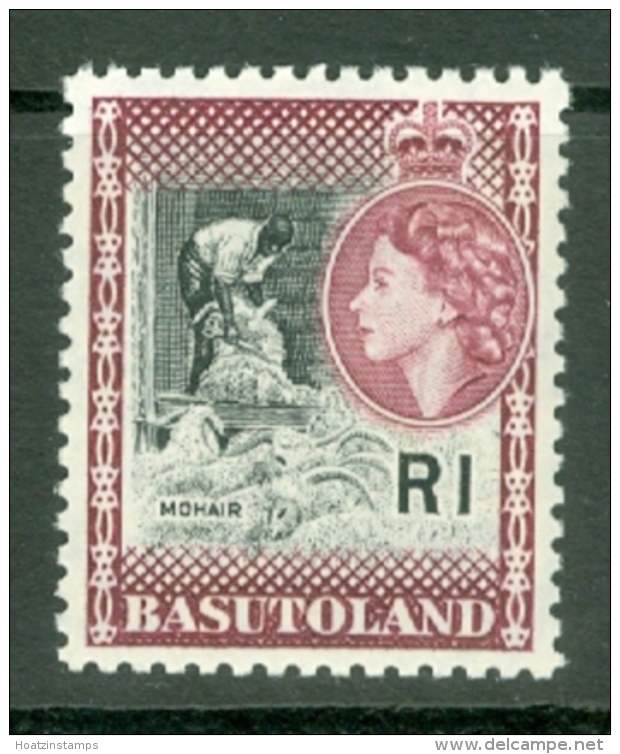 Basutoland: 1961/63   QE II - Pictorial - Decimal Currency   SG79   1R   Black &amp; Maroon     MH - 1933-1964 Kronenkolonie