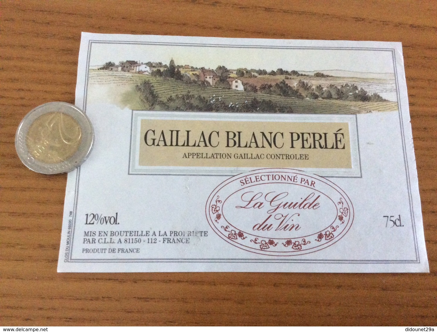 Etiquette De Vin «GAILLAC BLANC PERLÉ - CLL MARSSAC (81)» - Gaillac
