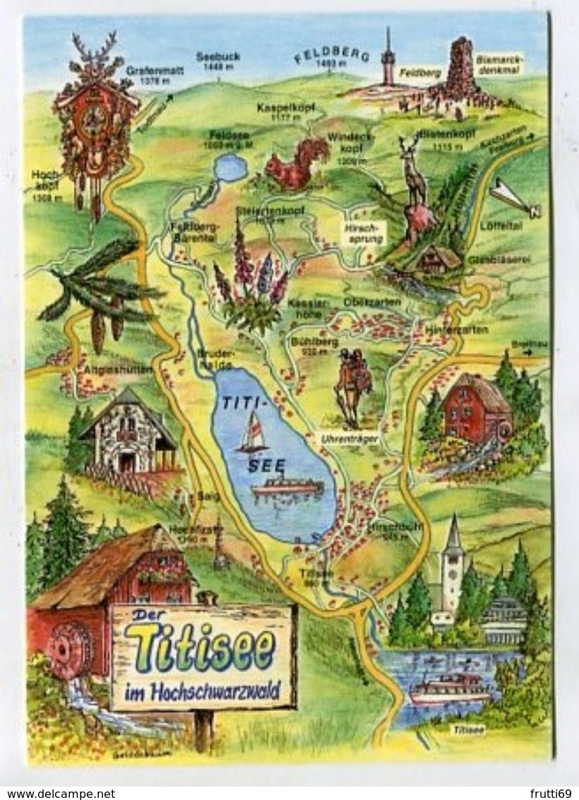 MAP - AK 314094 GERMANY - Der Titisee Im Hochschwarzwald - Landkarten