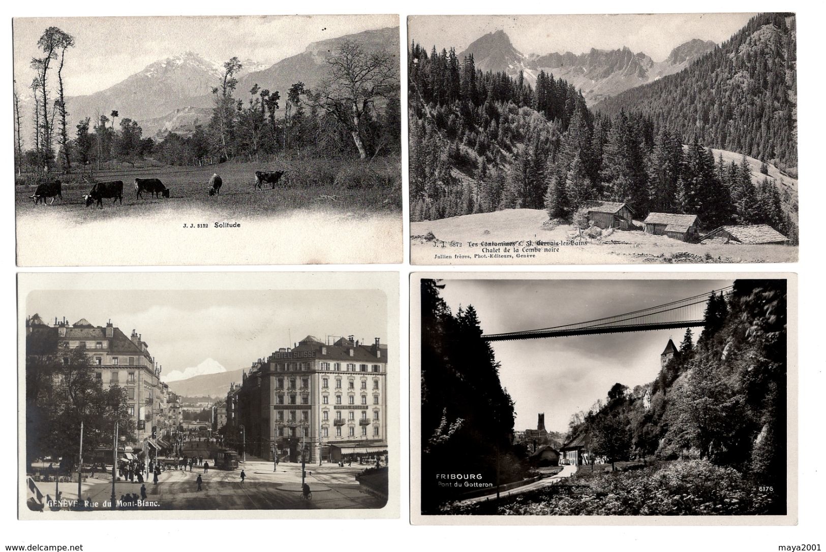 LOT  DE 44 CARTES  POSTALES  ANCIENNES  DIVERS  SUISSE  N21