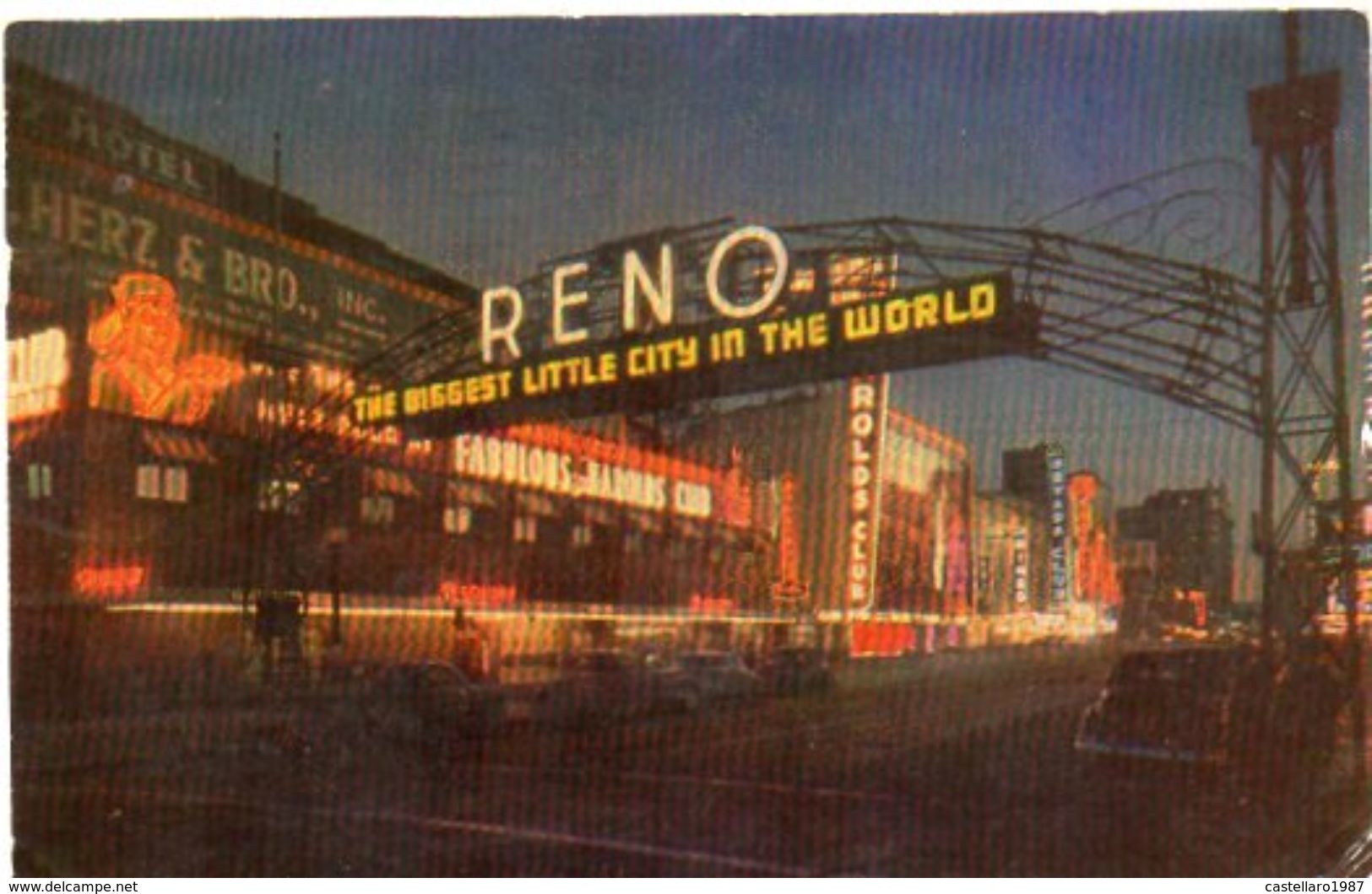 RENO ARCH AT NIGHT - This Is The Gateway To The Colorful Gambling Casinos That Line... - Small  Format - Formato Piccolo - Reno