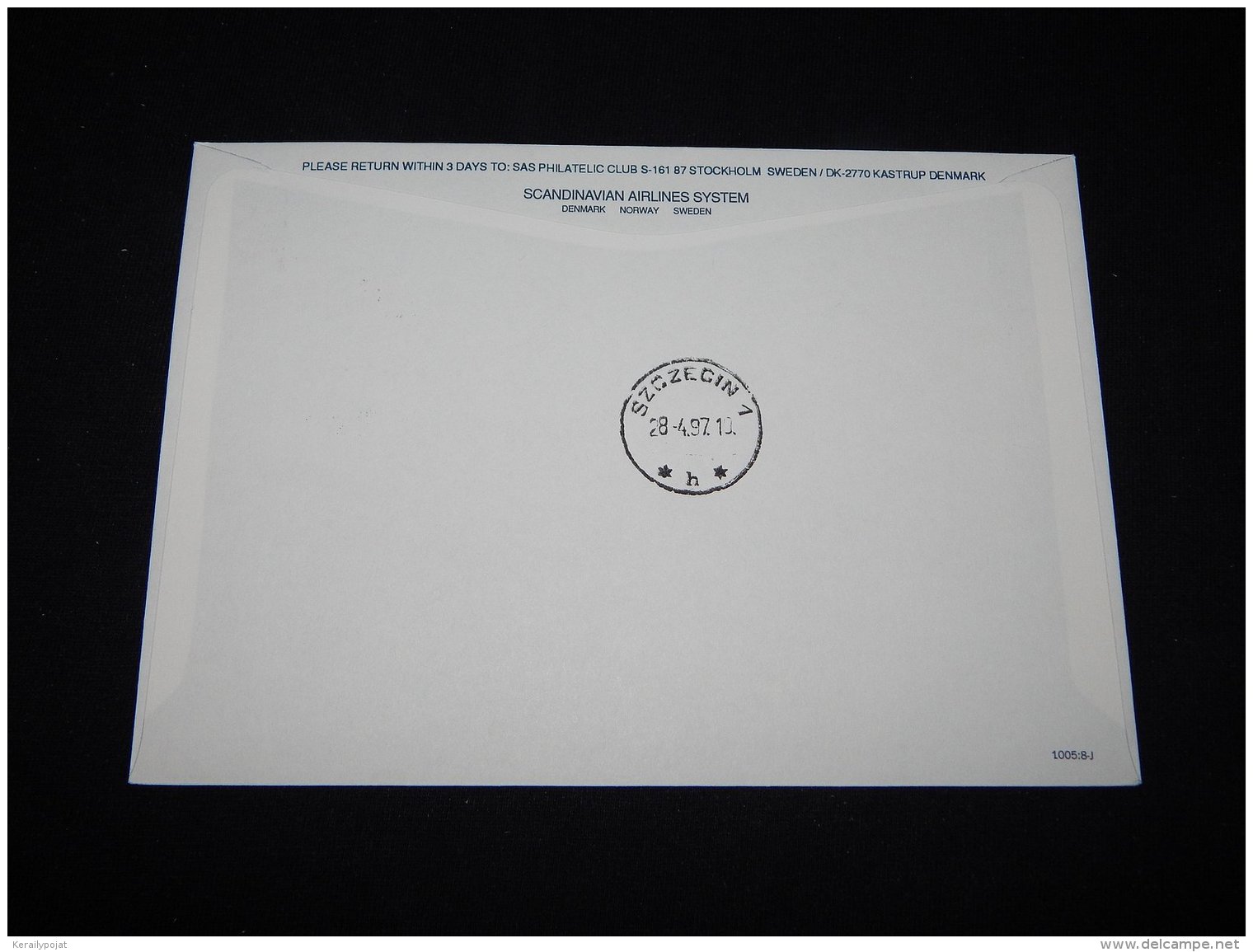 Denmark 1997 SAS First Flight Copenhagen-Szczecin__(L-8212) - Briefe U. Dokumente