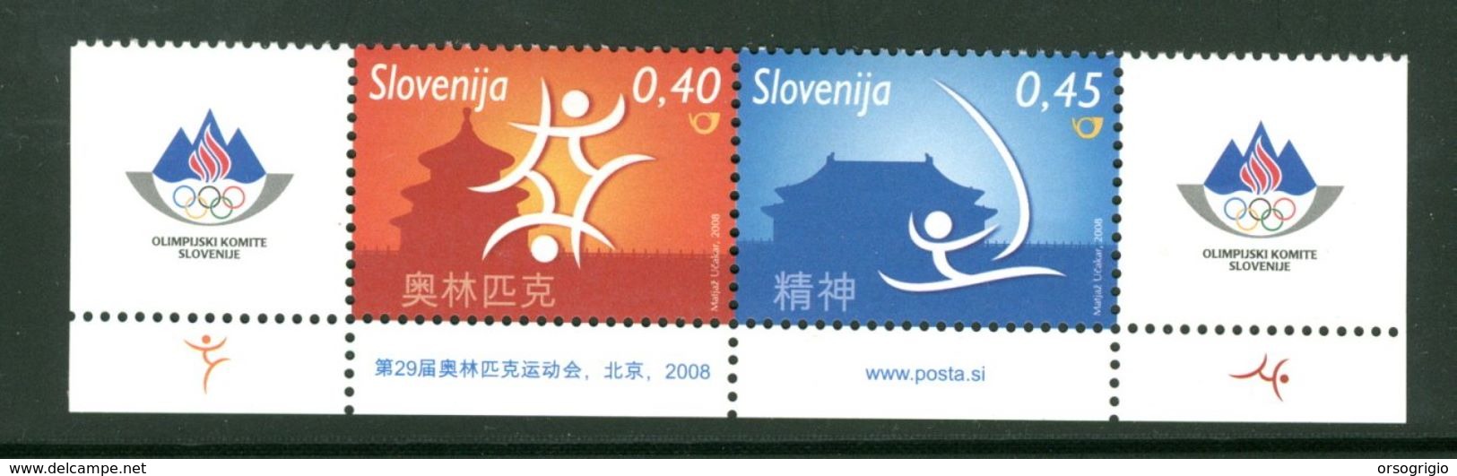 SLOVENIJA - OLIMPIADE 2008 - NUOVO MNH - Slovenia