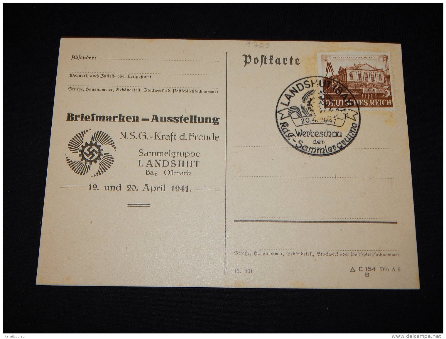 Germany 1941 Landshut Special Cancellation Card__(L-9729) - Briefe U. Dokumente