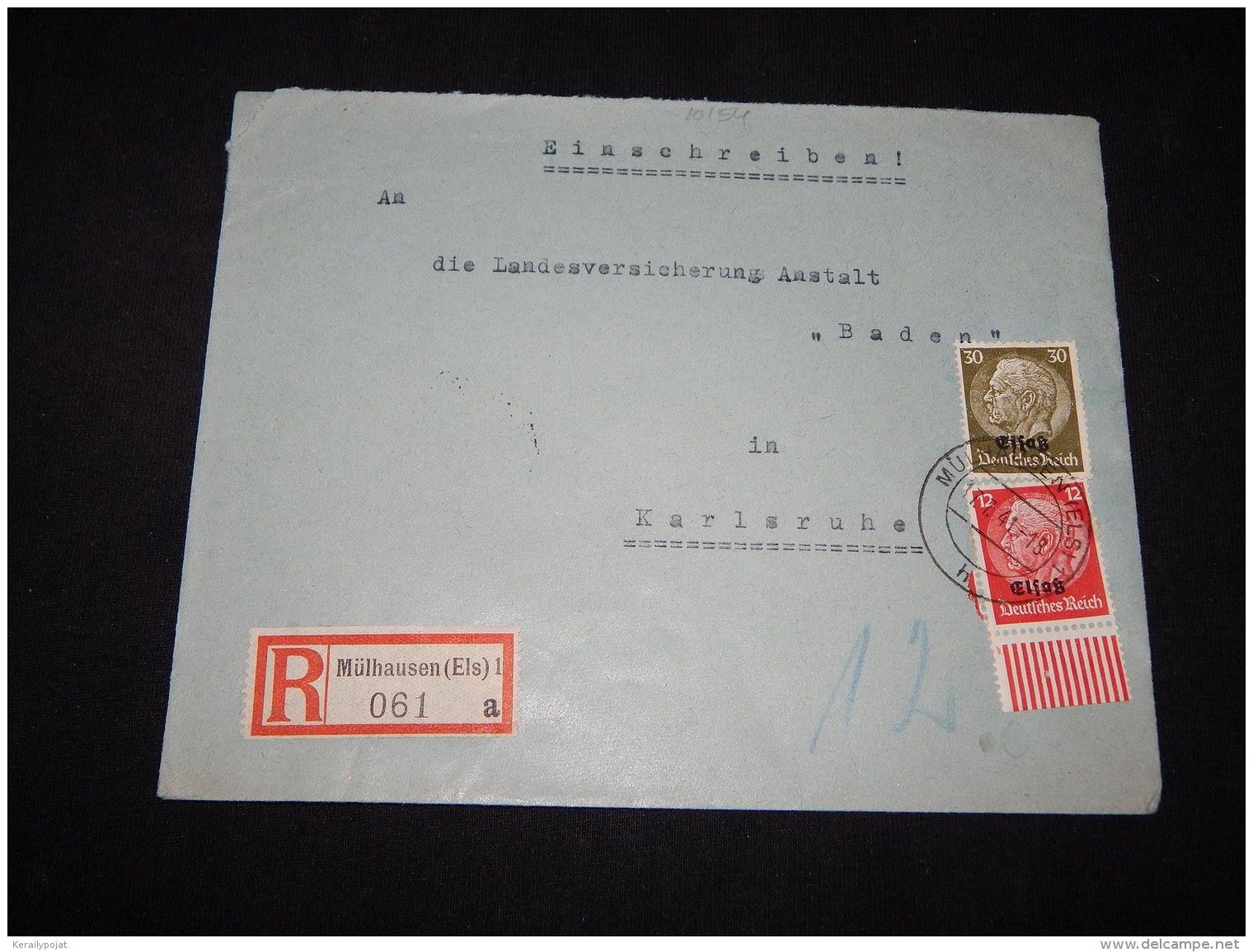 Germany 1941 Mulhausen Registered Cover__(L-10154) - Lettres & Documents