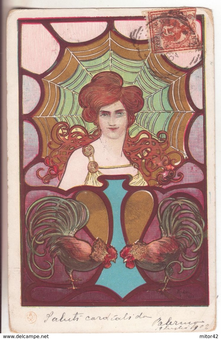 81-tematica Illustratori:Firmata Kienerk-Donnine-v.1902 Da Palermo A Gangi - Kienerk