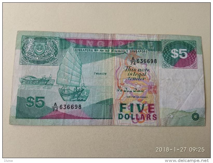 5 Dollars 1989 - Singapore