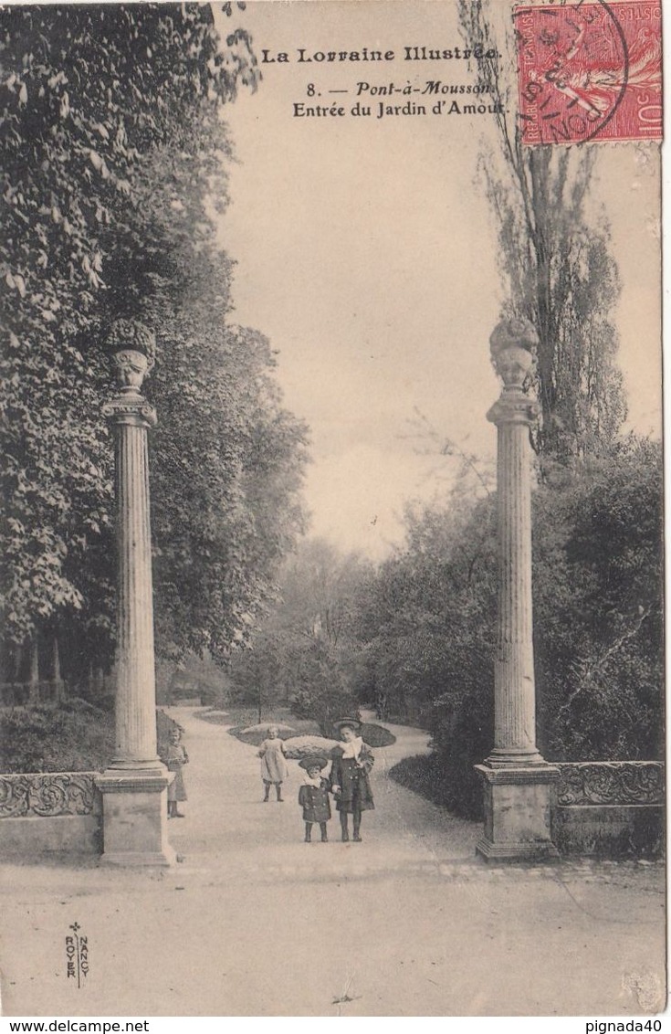 Cp , 54 , PONT-à-MOUSSON , Entrée Du Jardin D'Amour - Pont A Mousson