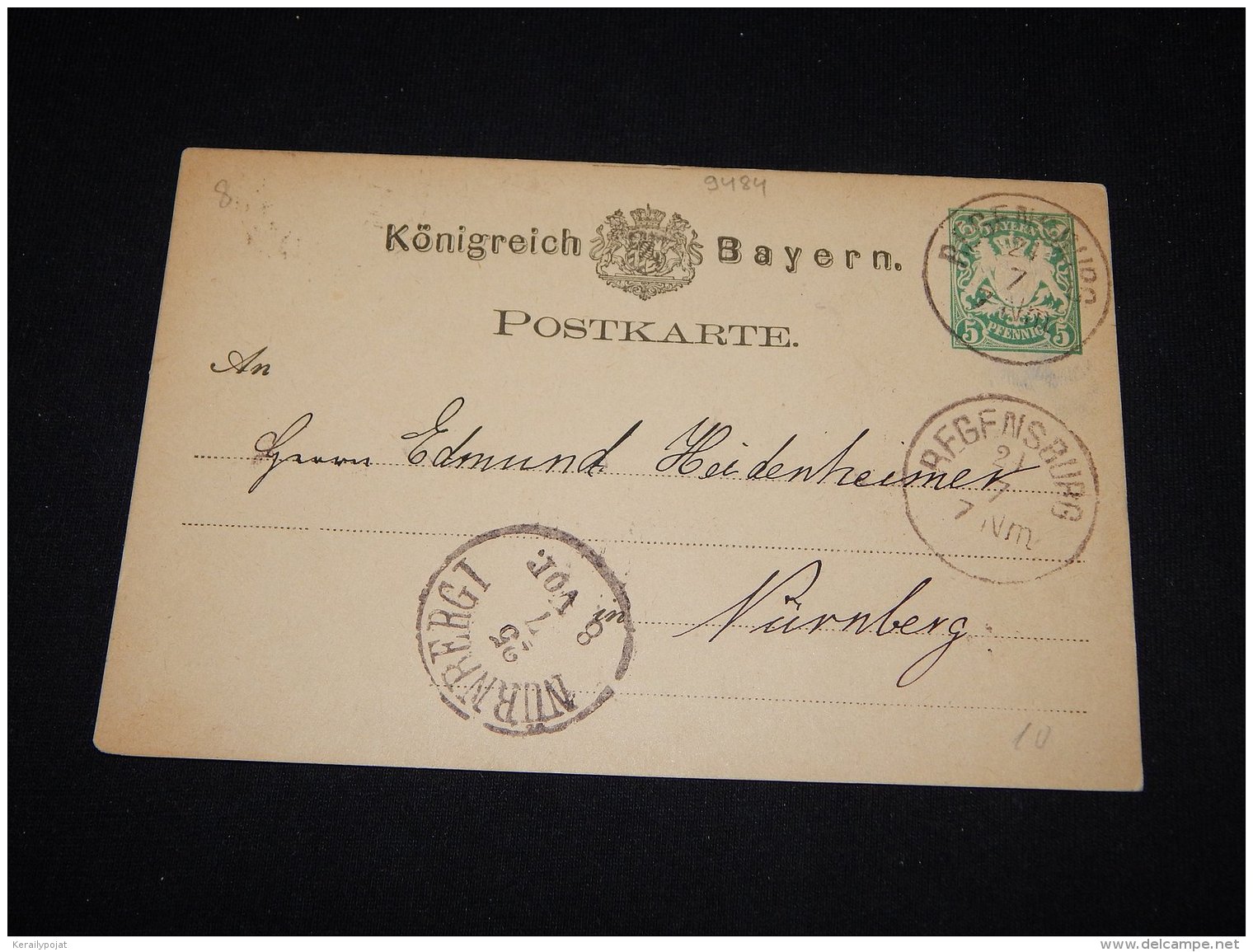 Germany Bayern 1870's Regensburg 5pf Green Stationery Card__(L-9484) - Sonstige & Ohne Zuordnung
