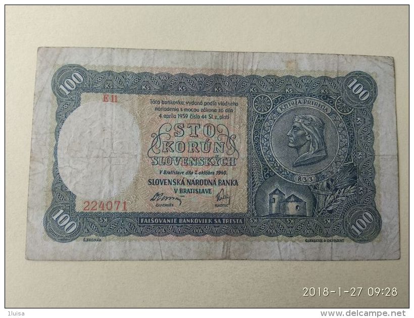 100 Korun 1940 - Slowakei