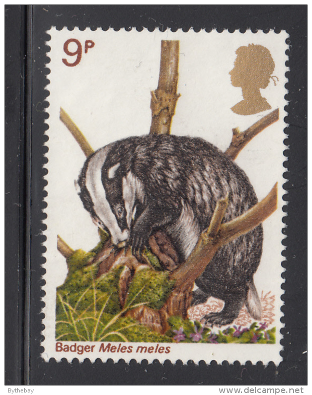 Great Britain 1977 Used Scott #820 9p Badger Wildlife Protection - Gebraucht