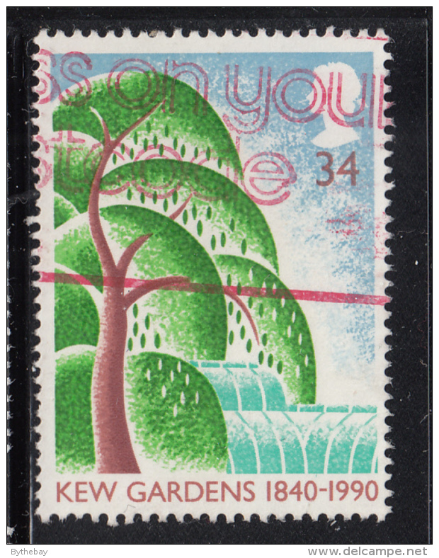 Great Britain 1990 Used Scott #1324 34p Willow Tree Kew Gardens - Oblitérés