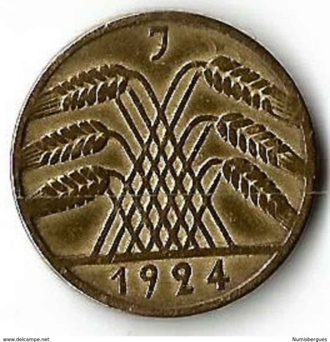Pièces De Monnaie 10 Reichspfennig 1924J - 10 Rentenpfennig & 10 Reichspfennig