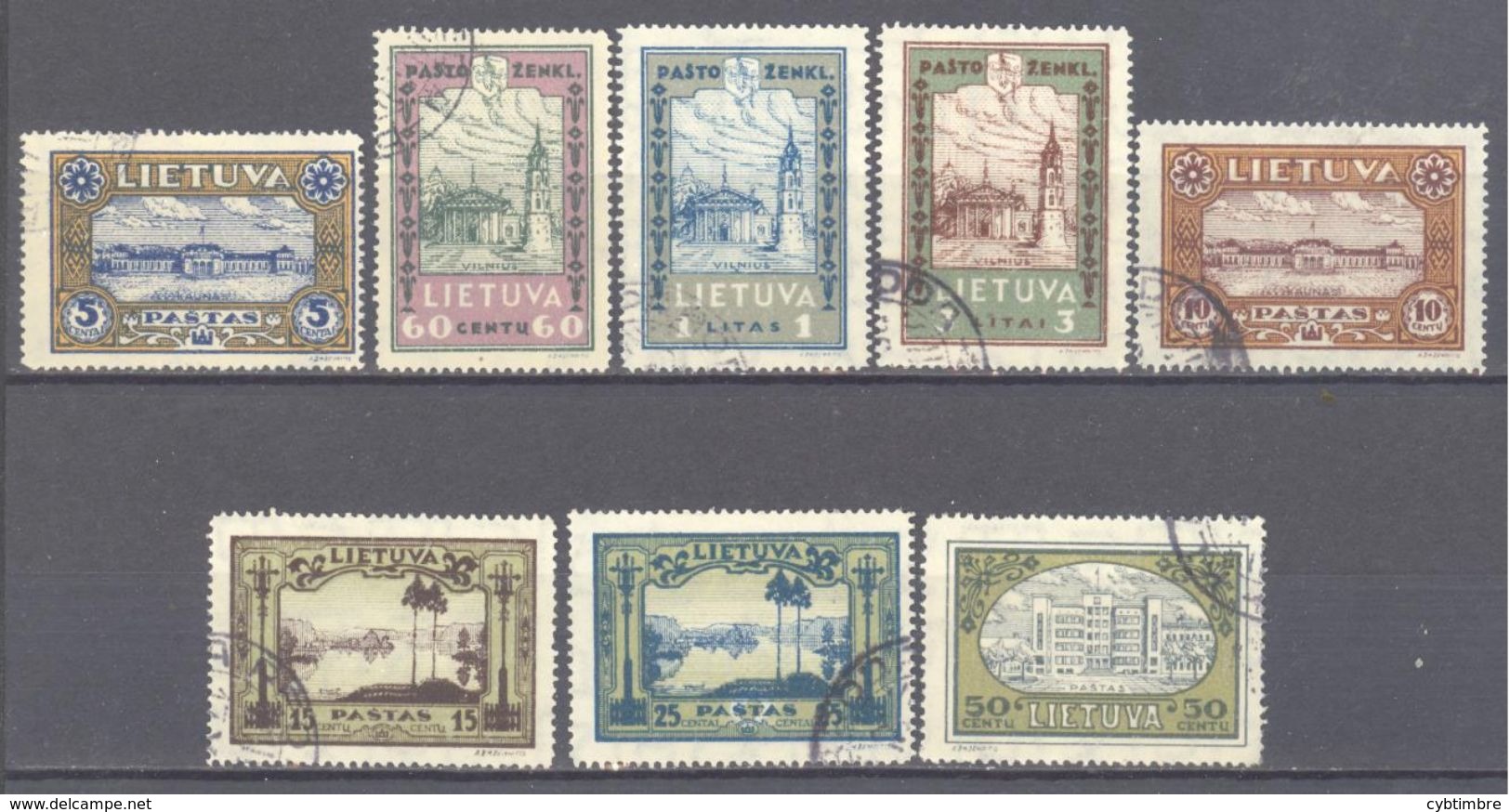 Lituanie: Yvert N° 303/310°; La Serie Compléte Dentelé - Lituanie