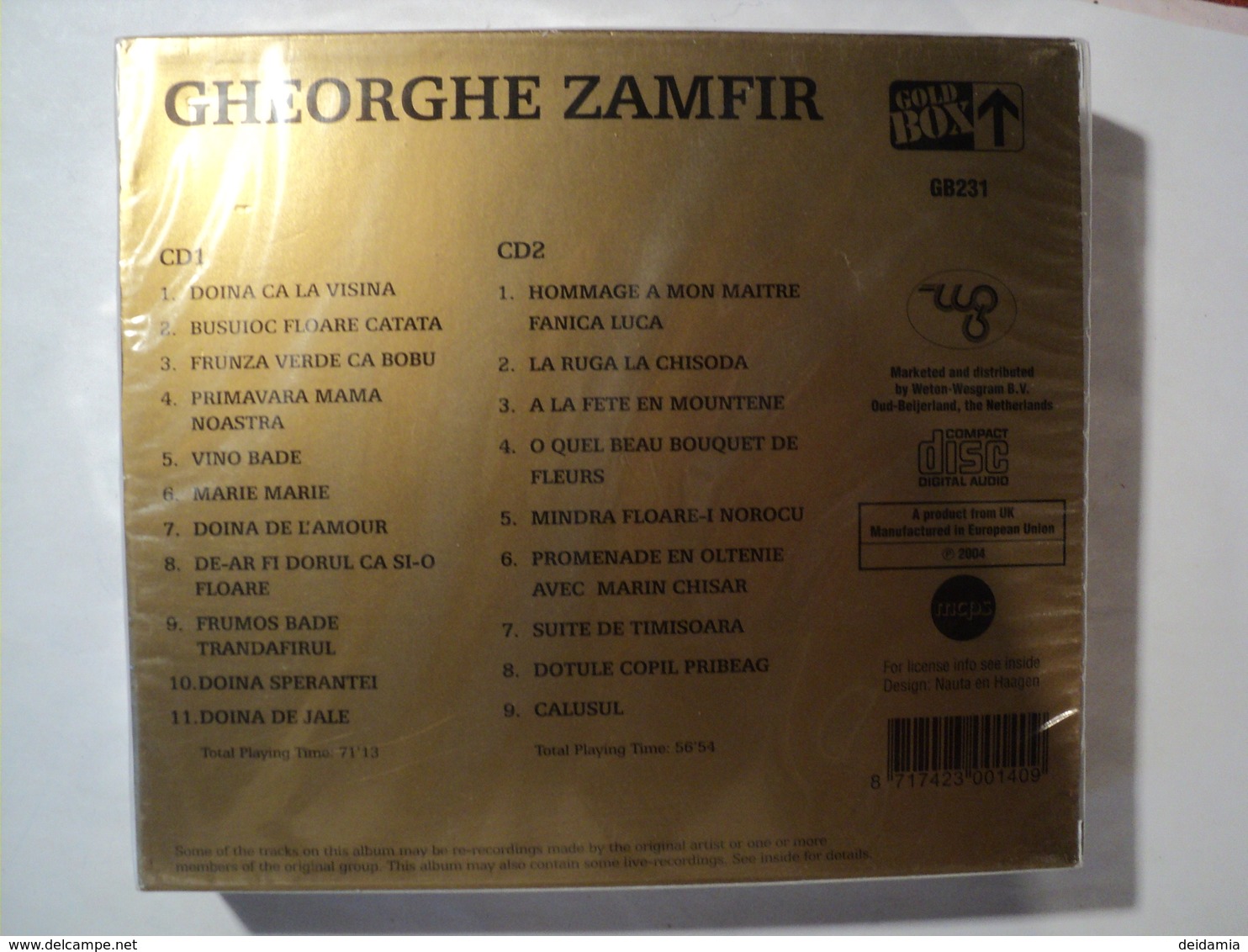 DOUBLE CD 20 TITRES GHEORGHE ZAMFIR. 2004. NEUF SOUS CELLO DOINA CA LA VISINA... - Musiques Du Monde