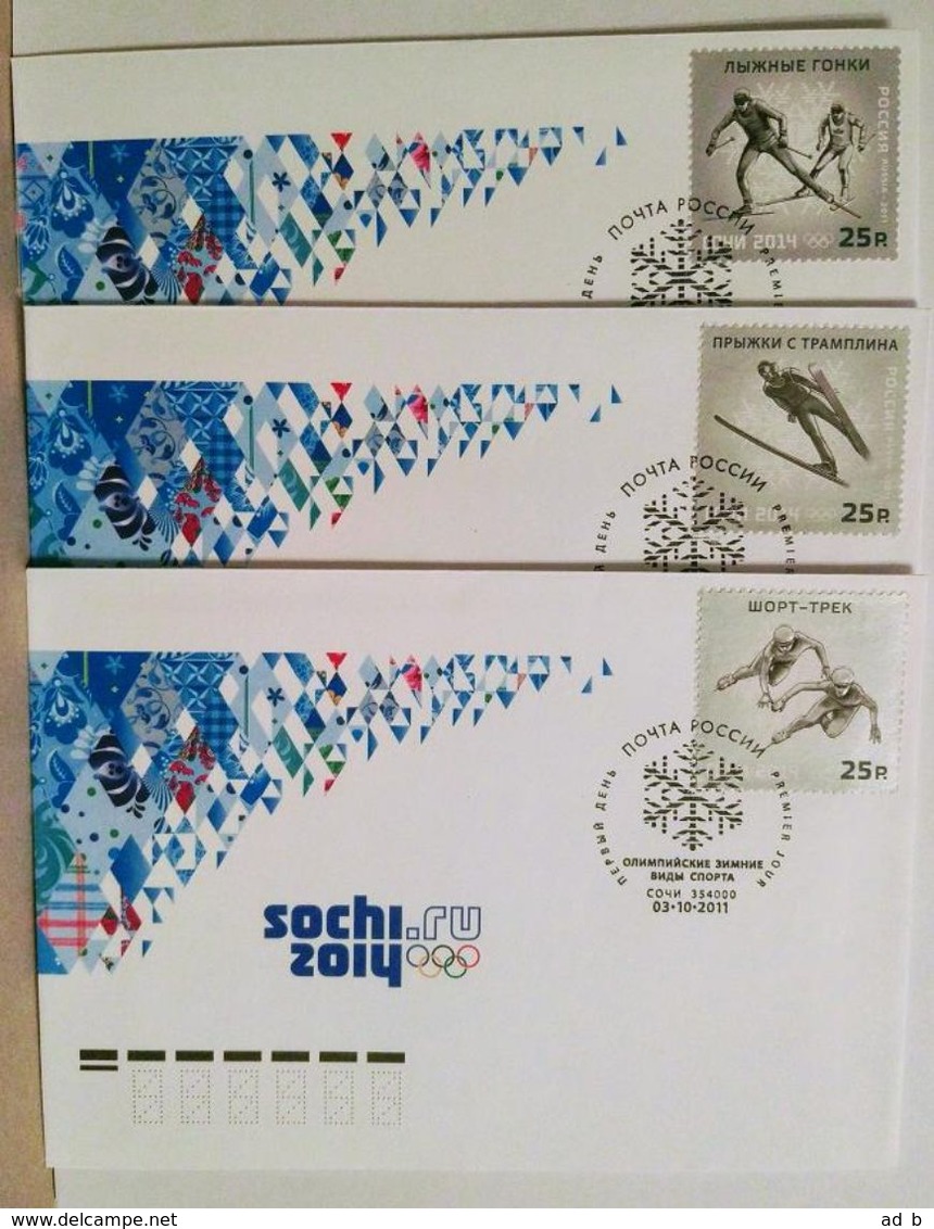 Russia 2011. Winter Olympic Sports. FDC Set. Sochi Postmark - FDC