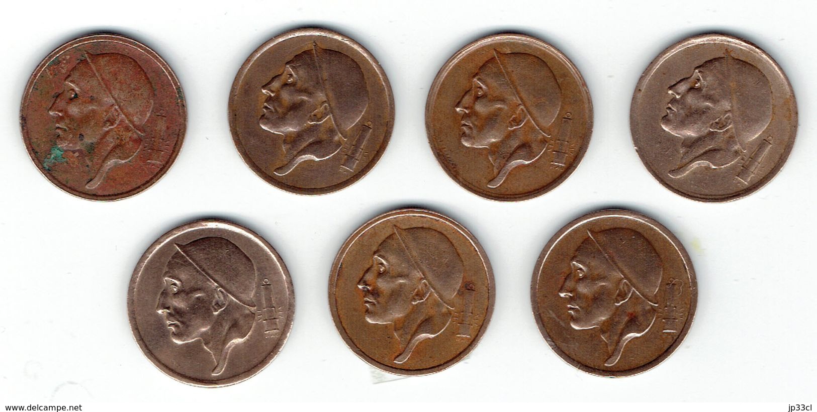 Belgique Lot De 7 Pièces De 20 Centimes 1953 (2x), 1954, 1957 (2x), 1958, 1963 - 20 Centimes