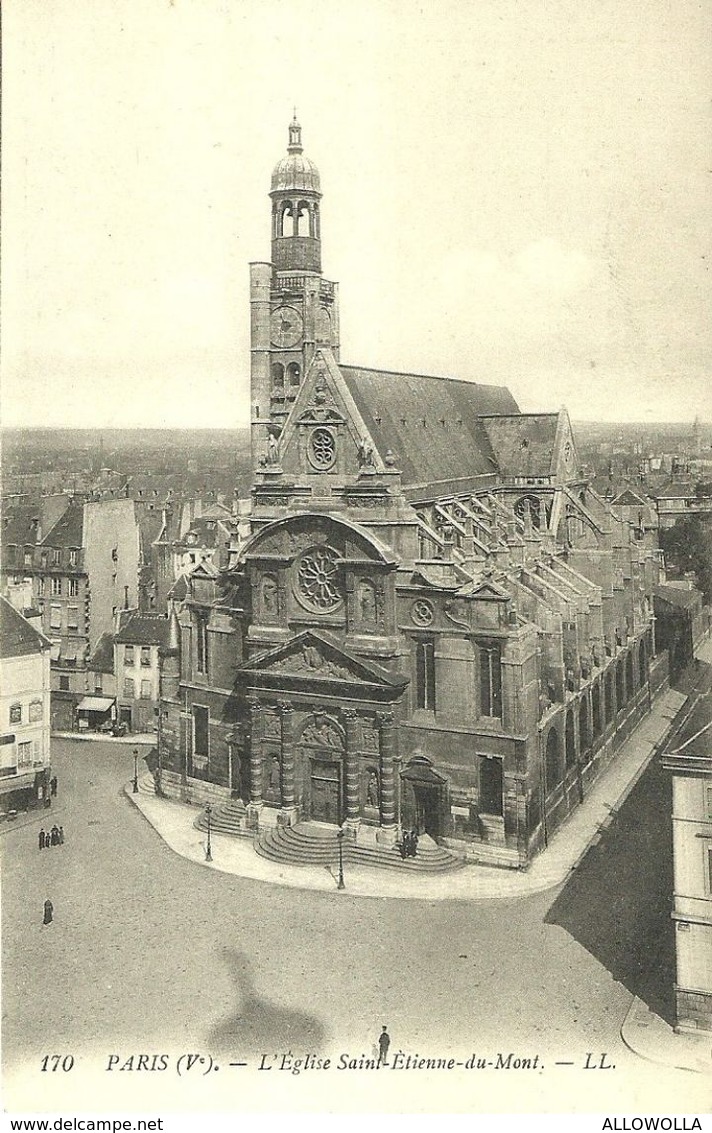 442-"PARIS L'EGLISE SAINT ETIENNE DU MONT CART. ORIG  ANIMATA  NON SPED. - Chiese