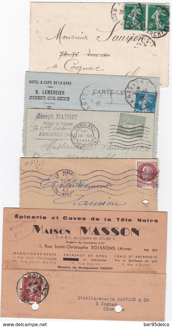 LOT De VINGT Courriers Adressés Aux Etablissements SAURION à Cognac ( Voir 5 Scans) - Lettres & Documents