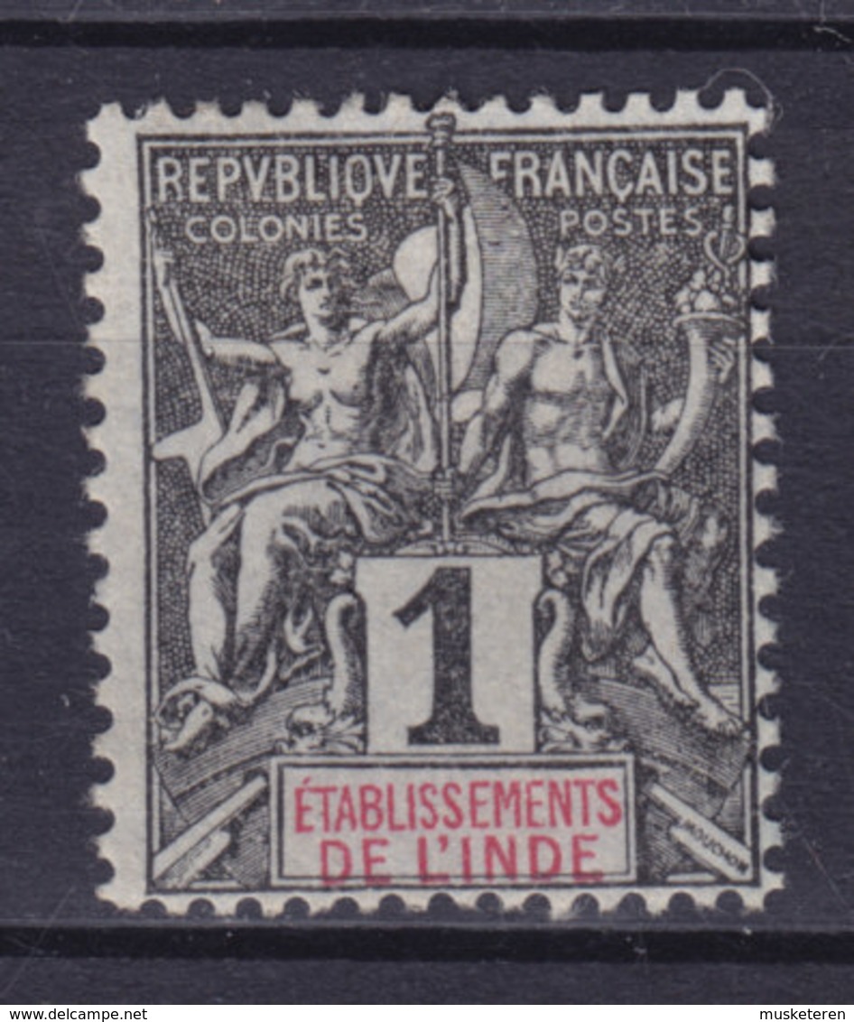 French India 1892 Mi. 1    1c. Allegorie MNG - Unused Stamps