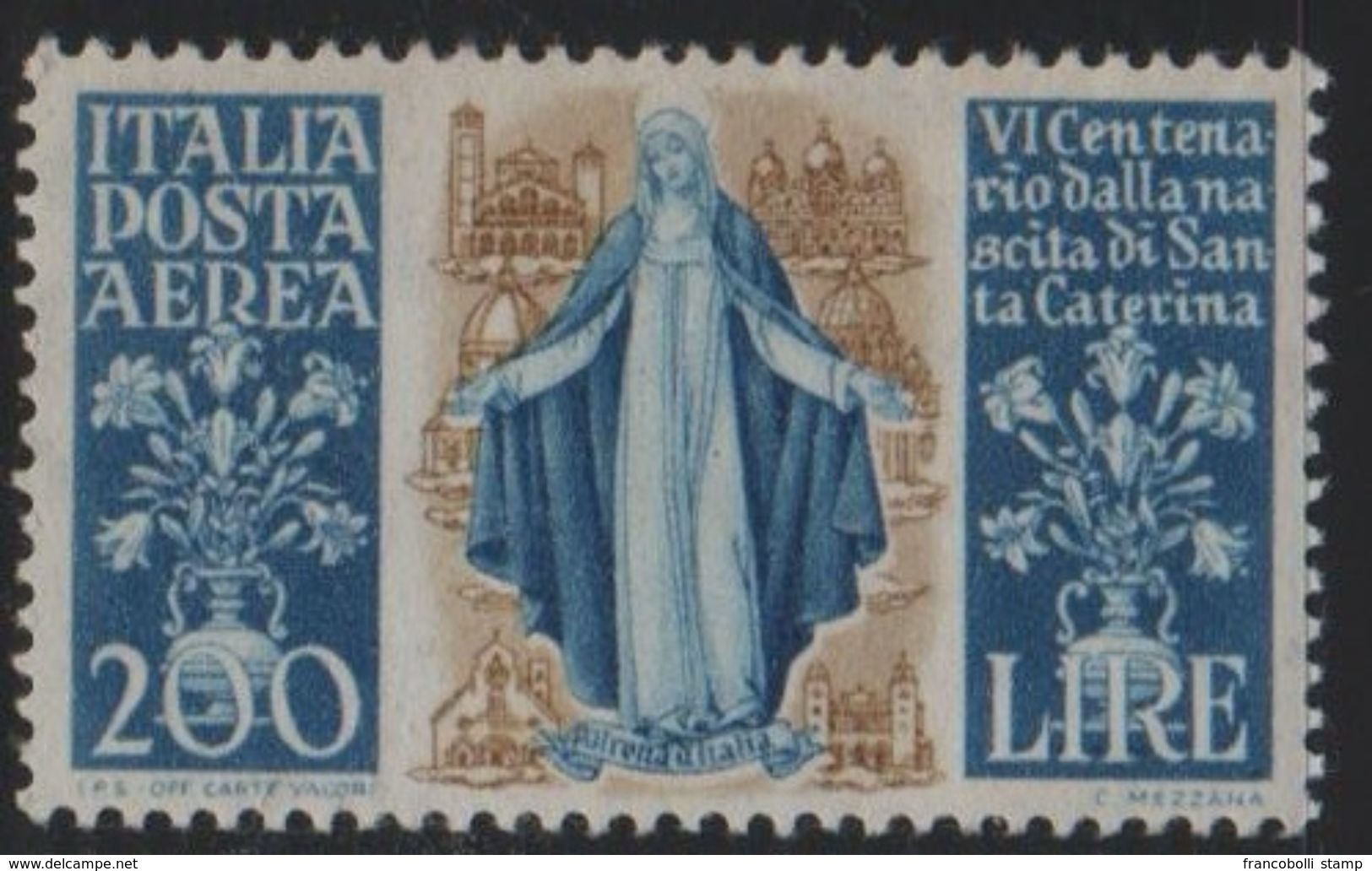 1948 Francobolli Repubblica Santa Caterina 200 L. MNH - 1946-60: Mint/hinged