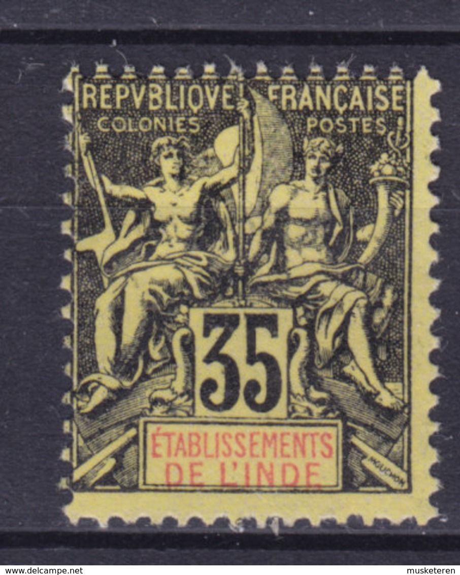 French India 1900 Mi. 17    35c. Allegorie MNG - Nuovi