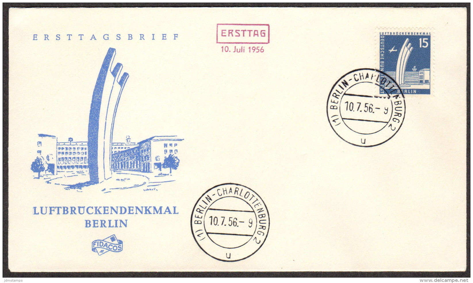 BER SC #9N127 1956 Airlift Memorial FDC 07-10-1956 - Other & Unclassified