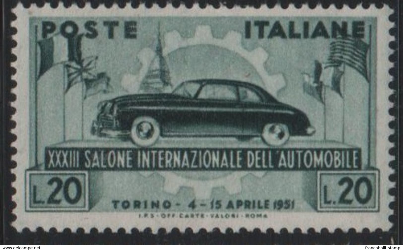 1951 Francobolli Repubblica Salone Automobile Torino  MNH - 1946-60: Mint/hinged