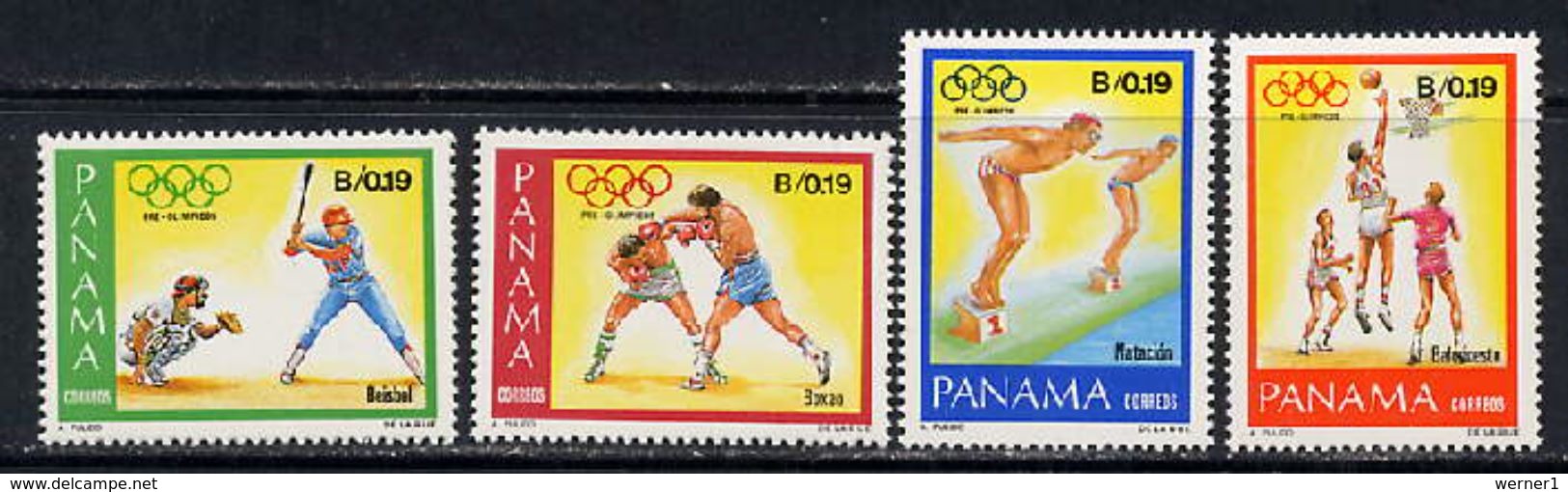 Panama 1984 Olympic Games Los Angeles, Basketball, Baseball Etc. Set Of 4 MNH - Summer 1984: Los Angeles