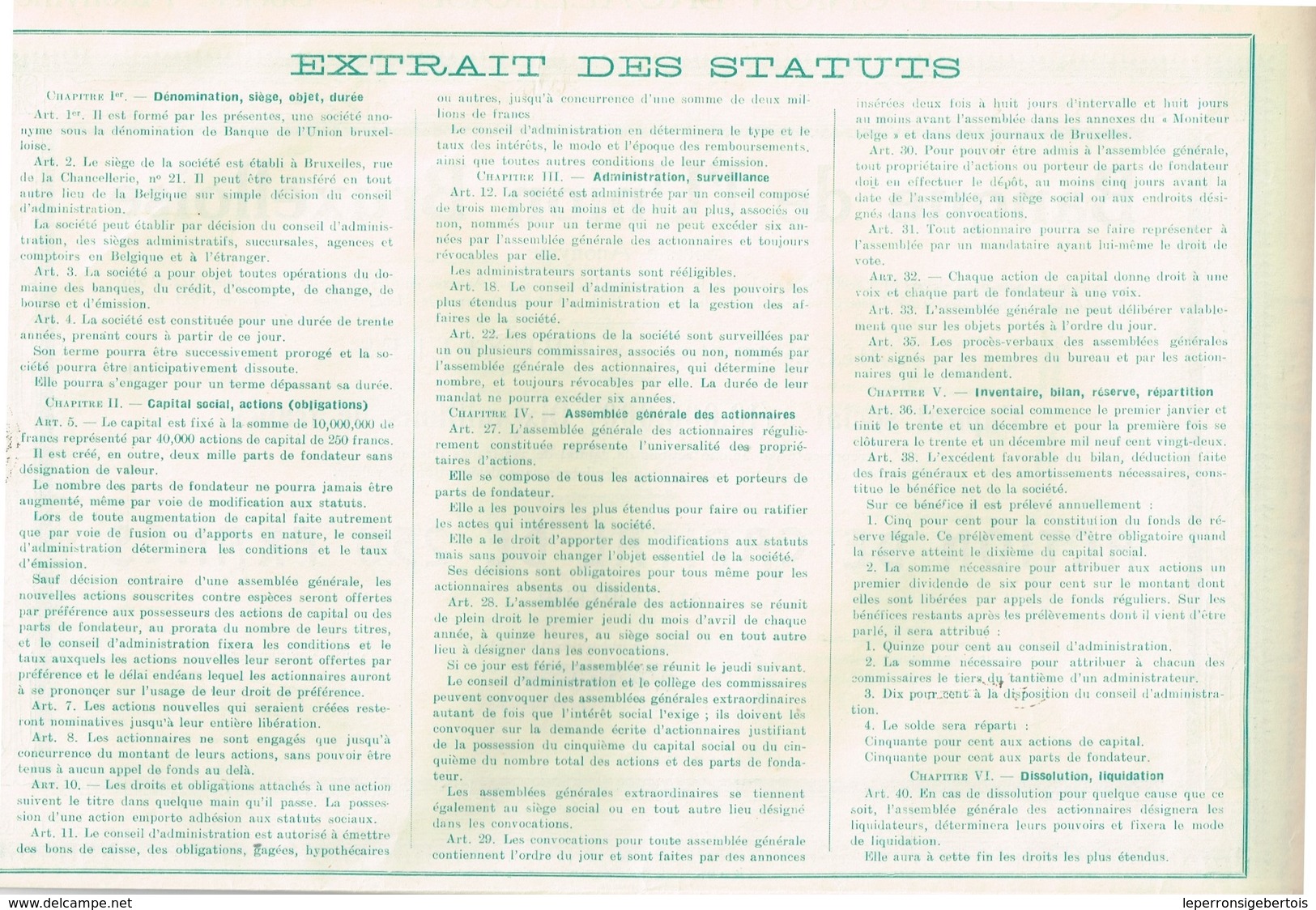 Action Ancienne - Banque De L'Union Bruxelloise - Titre De 1923 - - Banque & Assurance